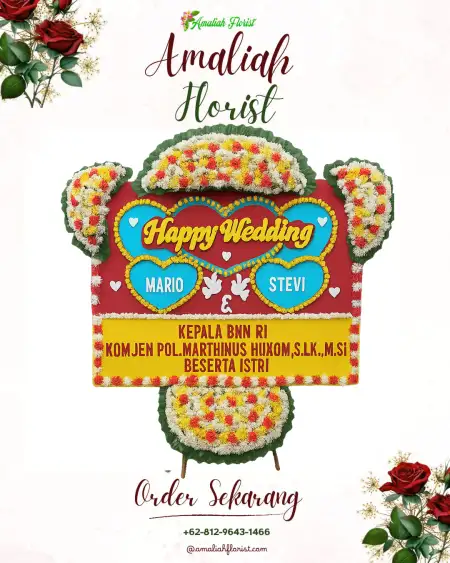 Papan Bunga Pernikahan Belawa